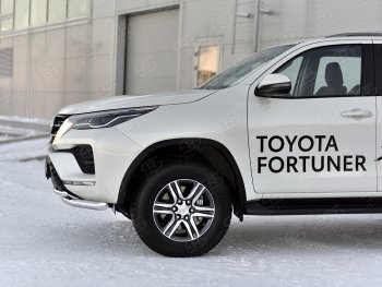 22 999 р. Защита переднего бампера (2 трубы Ø63 и 42 мм, нержавейка) SLITKOFF  Toyota Fortuner  AN160 (2020-2025) рестайлинг  с доставкой в г. Керчь. Увеличить фотографию 4