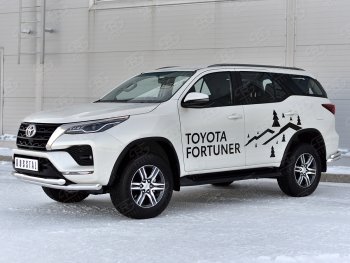 26 549 р. Защита переднего бампера (2 трубы Ø63, нержавейка) SLITKOFF Toyota Fortuner AN160 рестайлинг (2020-2025)  с доставкой в г. Керчь. Увеличить фотографию 3