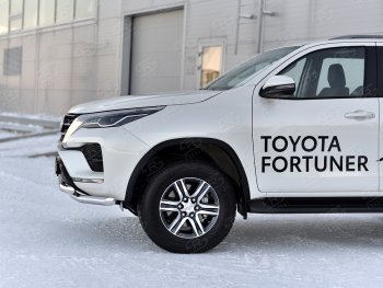 26 549 р. Защита переднего бампера (2 трубы Ø63, нержавейка) SLITKOFF Toyota Fortuner AN160 рестайлинг (2020-2025)  с доставкой в г. Керчь. Увеличить фотографию 4