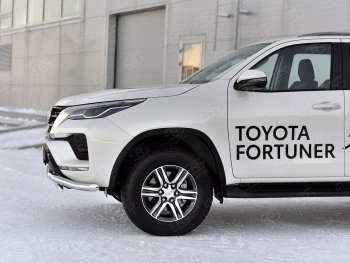 19 799 р. Защита переднего бампера (2 трубы Ø63 и 75х42 мм, нержавейка) Russtal Toyota Fortuner AN160 рестайлинг (2020-2025)  с доставкой в г. Керчь. Увеличить фотографию 3