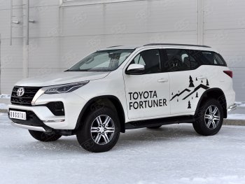 14 499 р. Защита переднего бампера (Ø75х42 мм, нержавейка) Russtal Toyota Fortuner AN160 рестайлинг (2020-2025)  с доставкой в г. Керчь. Увеличить фотографию 3