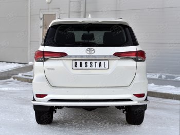 18 949 р. Защита заднего бампера (Ø63 мм, нержавейка) SLITKOFF  Toyota Fortuner  AN160 (2020-2025) рестайлинг  с доставкой в г. Керчь. Увеличить фотографию 2