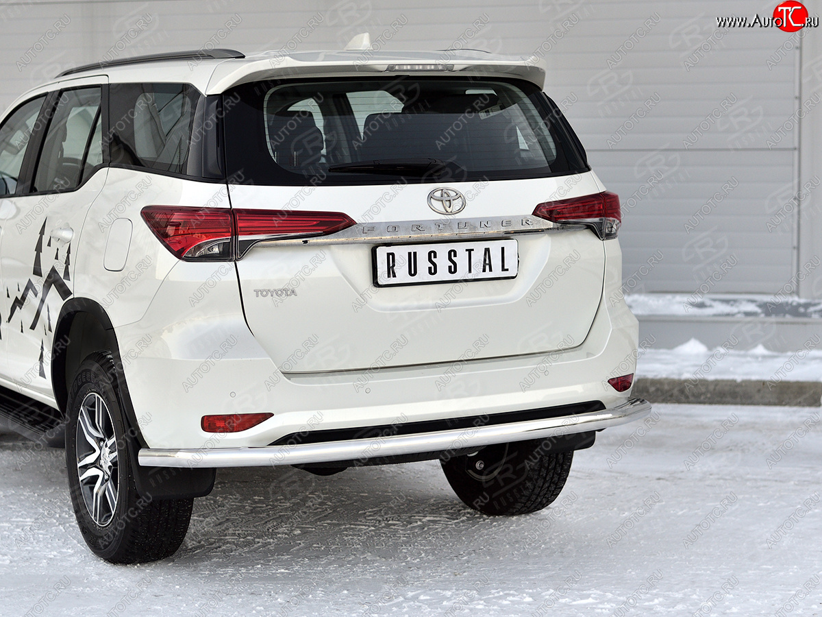 18 949 р. Защита заднего бампера (Ø63 мм, нержавейка) SLITKOFF  Toyota Fortuner  AN160 (2020-2025) рестайлинг  с доставкой в г. Керчь