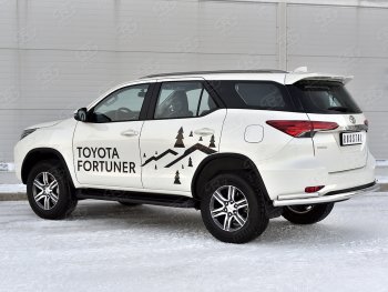 21 399 р. Защита заднего бампера (2 трубы Ø63 и 42 мм, нержавейка) SLITKOFF  Toyota Fortuner  AN160 (2020-2025) рестайлинг  с доставкой в г. Керчь. Увеличить фотографию 3
