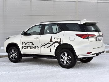 19 799 р. Защита заднего бампера (Ø63 и 42 мм, нержавейка) SLITKOFF  Toyota Fortuner  AN160 (2020-2025) рестайлинг  с доставкой в г. Керчь. Увеличить фотографию 3