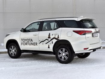 17 949 р. Защита заднего бампера (Ø63 мм уголки, нержавейка) SLITKOFF  Toyota Fortuner  AN160 (2020-2025) рестайлинг  с доставкой в г. Керчь. Увеличить фотографию 4