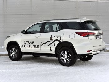 20 999 р. Защита заднего бампера (Ø76 и 42 мм, нержавейка) SLITKOFF  Toyota Fortuner  AN160 (2020-2025) рестайлинг  с доставкой в г. Керчь. Увеличить фотографию 3
