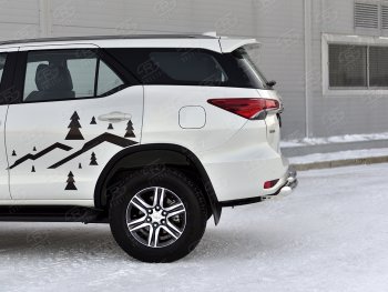 20 999 р. Защита заднего бампера (Ø76 и 42 мм, нержавейка) SLITKOFF  Toyota Fortuner  AN160 (2020-2025) рестайлинг  с доставкой в г. Керчь. Увеличить фотографию 4