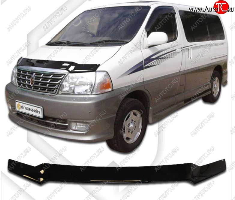 1 999 р. Дефлектор капота CA-Plastic Toyota Hiace Grand (1999-2002) (Classic черный, Без надписи)  с доставкой в г. Керчь