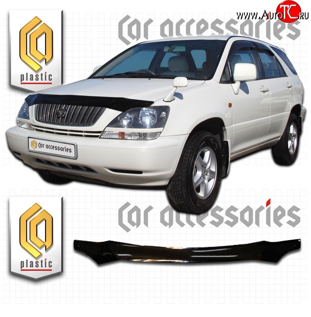 2 079 р. Дефлектор капота CA Plastic  Toyota Harrier  XU10 (1997-2003) дорестайлинг, рестайлинг (Classic черный, Без надписи)  с доставкой в г. Керчь