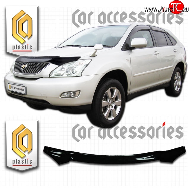 2 079 р. Дефлектор капота CA-Plastic  Toyota Harrier  XU30 (2003-2013) (Classic черный, Без надписи)  с доставкой в г. Керчь