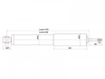 Амортизатор передний LH=RH SAT Toyota Hiace  H200 (2004-2017) минивэн (Япония) дорестайлинг , минивэн (Япония) 1-ый рестайлинг, минивэн (Япония) 2-ой рестайлинг, минивэн (Япония) 3-ий рестайлинг
