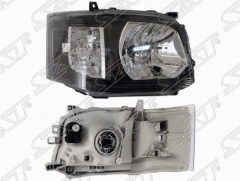 Правая фара передняя SAT (черная) Toyota Hiace  H200 (2010-2013) минивэн (Япония) 2-ой рестайлинг