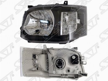 Левая фара передняя SAT (черная) Toyota Hiace  H200 (2010-2013) минивэн (Япония) 2-ой рестайлинг