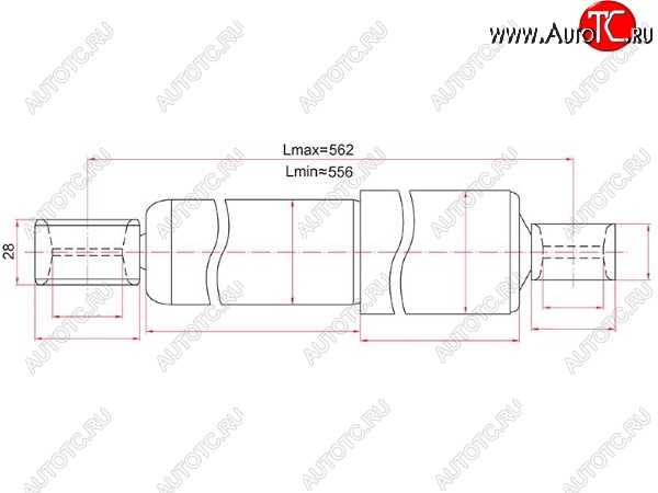 2 249 р. Амортизатор задний SAT (устанавливается на левую или правую сторону) Toyota Hiace H100 минивэн дорестайлинг (Япония) (1989-1993)  с доставкой в г. Керчь