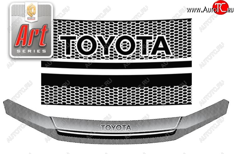 2 399 р. Дефлектор капота CA-Plastiс  Toyota Highlander  XU40 (2010-2013) рестайлинг (Серия Art белая)  с доставкой в г. Керчь