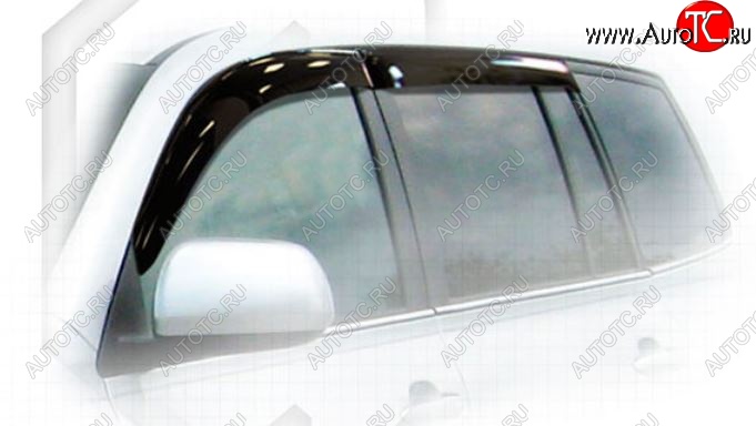 2 199 р. Дефлектора окон CA-Plastic Toyota Highlander XU40 рестайлинг (2010-2013) (Classic полупрозрачный, Без хром.молдинга, Крепление только на скотч)  с доставкой в г. Керчь