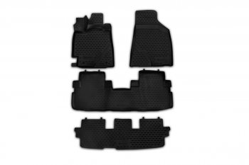 Комплект 3D ковриков салона Element (полиуретан) Toyota Highlander XU40 рестайлинг (2010-2013) (Черные)