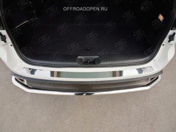 1 999 р. Накладка на задний бампер Russtal Toyota Highlander XU50 рестайлинг (2016-2020) (полированная нержавейка)  с доставкой в г. Керчь. Увеличить фотографию 3