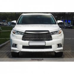 2 199 р. Реснички на фары TopKontur Design  Toyota Highlander  XU50 (2013-2017) дорестайлинг (Неокрашенные)  с доставкой в г. Керчь. Увеличить фотографию 2