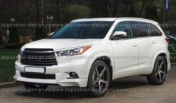 2 199 р. Реснички на фары TopKontur Design  Toyota Highlander  XU50 (2013-2017) дорестайлинг (Неокрашенные)  с доставкой в г. Керчь. Увеличить фотографию 3