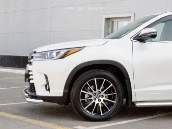 21 449 р. Защита переднего бампера (2 трубы Ø63 и 42 мм, нержавейка) SLITKOFF  Toyota Highlander  XU50 (2013-2017) дорестайлинг  с доставкой в г. Керчь. Увеличить фотографию 2