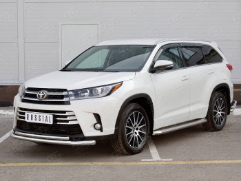 21 449 р. Защита переднего бампера (2 трубы Ø63 и 42 мм, нержавейка) SLITKOFF  Toyota Highlander  XU50 (2016-2020) рестайлинг  с доставкой в г. Керчь. Увеличить фотографию 3