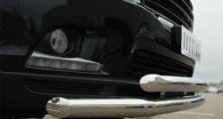 21 999 р. Защита переднего бампера (2 трубыØ63 мм, нержавейка) SLITKOFF  Toyota Highlander  XU50 (2013-2017) дорестайлинг  с доставкой в г. Керчь. Увеличить фотографию 2