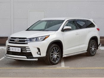 15 999 р. Защита переднего бампера (2 трубы Ø63 и 75х42 мм, нержавейка) Russtal Toyota Highlander XU50 дорестайлинг (2013-2017)  с доставкой в г. Керчь. Увеличить фотографию 3