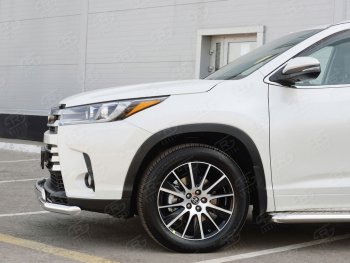 15 999 р. Защита переднего бампера (2 трубы Ø63 и 75х42 мм, нержавейка) Russtal Toyota Highlander XU50 дорестайлинг (2013-2017)  с доставкой в г. Керчь. Увеличить фотографию 4