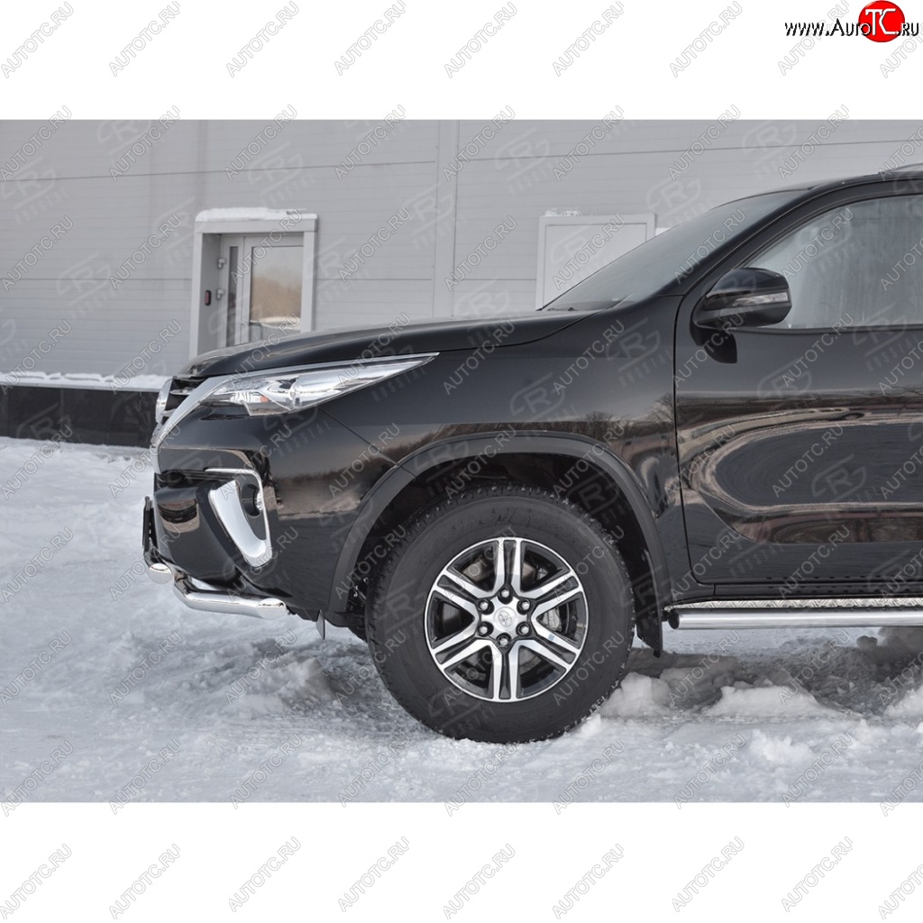 26 499 р. Защита переднего бампера (2 трубыØ63 мм, нержавейка) SLITKOFF  Toyota Highlander  XU50 (2013-2017) дорестайлинг  с доставкой в г. Керчь