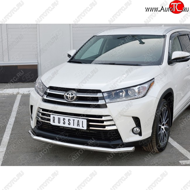 17 999 р. Одинарная защита переднего бампера диаметром 63 мм SLITKOFF  Toyota Highlander  XU50 (2013-2017) дорестайлинг  с доставкой в г. Керчь
