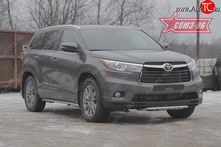 1 043 р. Защита переднего бампера Souz-96 (d42) Toyota Highlander XU50 дорестайлинг (2013-2017)  с доставкой в г. Керчь