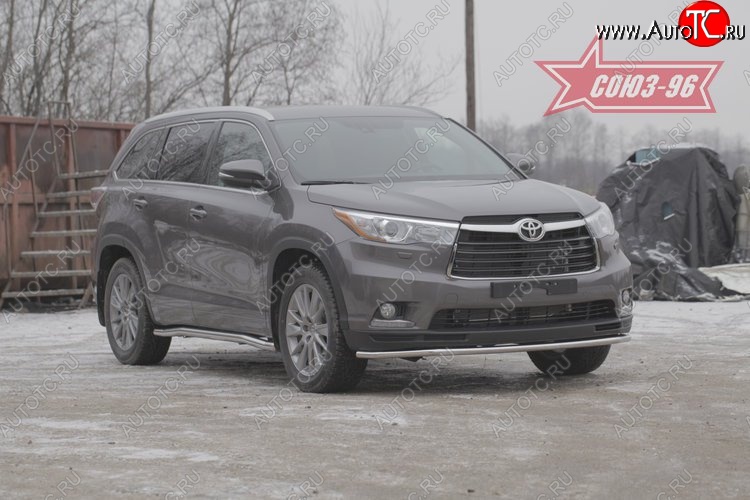 11 879 р. Защита переднего бампера одинарная Souz-96 (d42) Toyota Highlander XU50 дорестайлинг (2013-2017)  с доставкой в г. Керчь