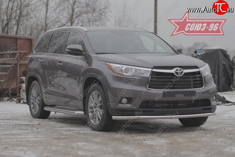 14 489 р. Защита переднего бампера одинарная Souz-96 (d60) Toyota Highlander XU50 дорестайлинг (2013-2017)  с доставкой в г. Керчь