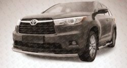 Защита переднего бампера из длинной трубы диаметром 57 мм Slitkoff Toyota Highlander  XU50 (2013-2017) дорестайлинг