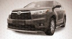 Защита переднего бампера из короткой трубы диаметром 57 мм Slitkoff Toyota Highlander  XU50 (2013-2017) дорестайлинг