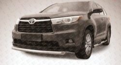 Защита переднего бампера из короткой трубы диаметром 76 мм Slitkoff Toyota Highlander  XU50 (2013-2017) дорестайлинг
