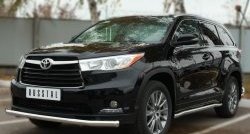 16 999 р. Одинарная защита переднего бампера диаметром 63 мм SLITKOFF  Toyota Highlander  XU50 (2013-2017) дорестайлинг  с доставкой в г. Керчь. Увеличить фотографию 2