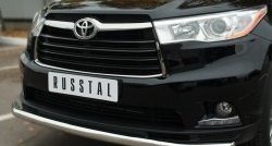 16 999 р. Одинарная защита переднего бампера диаметром 63 мм SLITKOFF  Toyota Highlander  XU50 (2013-2017) дорестайлинг  с доставкой в г. Керчь. Увеличить фотографию 3