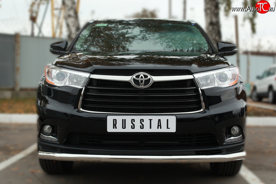 16 999 р. Одинарная защита переднего бампера диаметром 63 мм SLITKOFF  Toyota Highlander  XU50 (2013-2017) дорестайлинг  с доставкой в г. Керчь