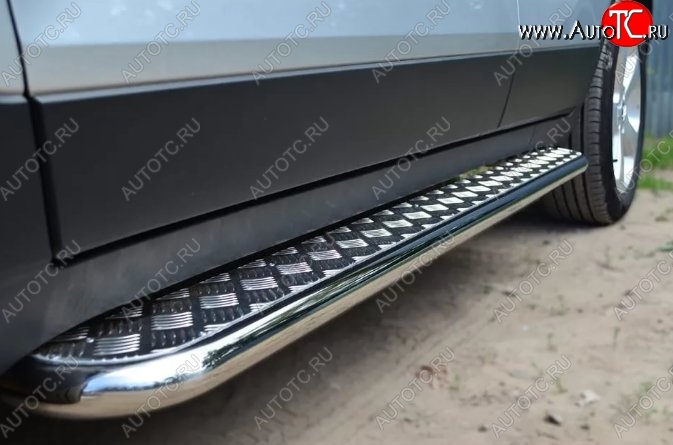 24 649 р. Широкая защита порогов с трубой диаметром 42 мм SLITKOFF  Toyota Highlander  XU50 (2013-2017) дорестайлинг  с доставкой в г. Керчь