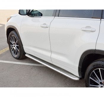 38 699 р. Широкая защита порогов с трубой диаметром 42 мм SLITKOFF v3  Toyota Highlander  XU50 (2013-2017) дорестайлинг  с доставкой в г. Керчь. Увеличить фотографию 2