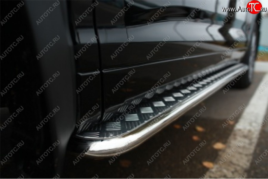 39 999 р. Широкая защита порогов с трубой диаметром 42 мм SLITKOFF v3  Toyota Highlander  XU50 (2013-2017) дорестайлинг  с доставкой в г. Керчь