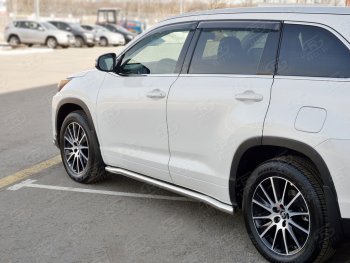 23 399 р. Защита порогов SLITKOFF из круглой трубы диаметром 63 мм SLITKOFF v3  Toyota Highlander  XU50 (2013-2017) дорестайлинг  с доставкой в г. Керчь. Увеличить фотографию 3