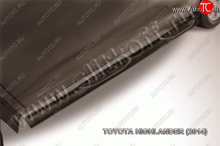 15 249 р. Защита порогов Slitkoff  Toyota Highlander  XU50 (2013-2017) дорестайлинг (Цвет: серебристый)  с доставкой в г. Керчь