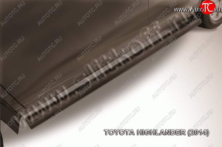 13 999 р. Защита порогов Slitkoff Toyota Highlander XU50 дорестайлинг (2013-2017) (Цвет: серебристый)  с доставкой в г. Керчь