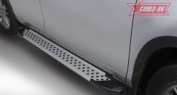 9 089 р. Пороги из алюминиевого профиля Souz-96 Toyota Highlander XU50 дорестайлинг (2013-2017)  с доставкой в г. Керчь. Увеличить фотографию 3