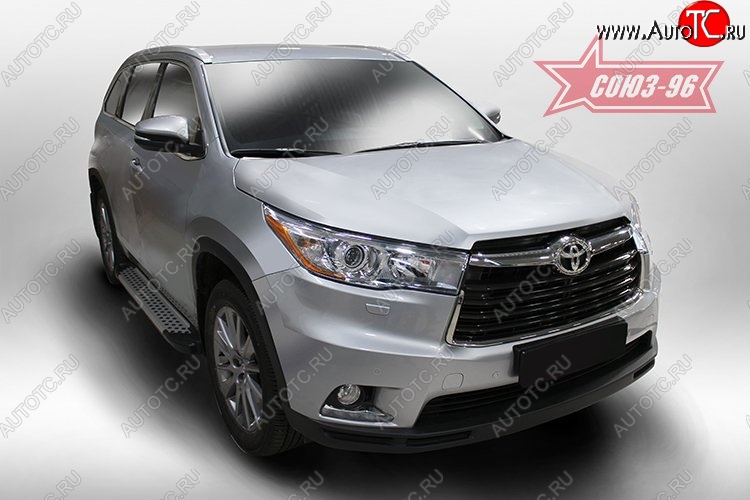 9 089 р. Пороги из алюминиевого профиля Souz-96 Toyota Highlander XU50 дорестайлинг (2013-2017)  с доставкой в г. Керчь