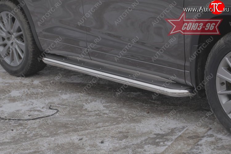 23 264 р. Защита порогов с листом Souz-96 (d60). Toyota Highlander XU50 дорестайлинг (2013-2017)  с доставкой в г. Керчь